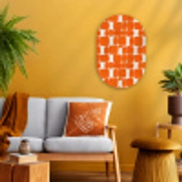 Patroon - Retro - Oranje Wandcirkel Ovaal Forex klein 630 -sfeer4