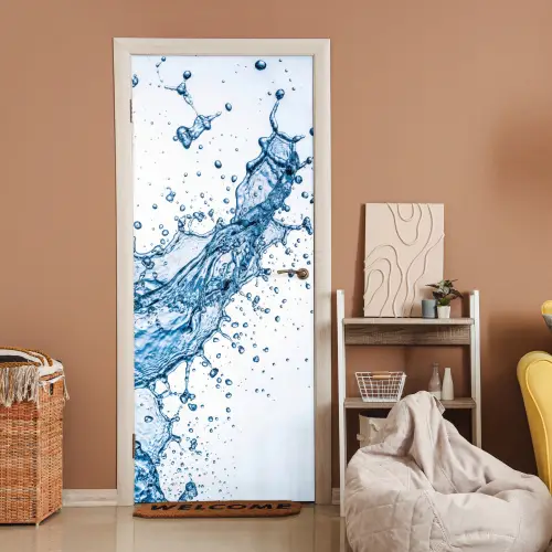Spash - Water - Blauw deurposter klein -sfeer1