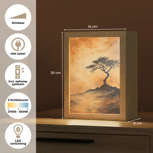 Boom - Landschap - Oranje Light Box met kabel (Tafellamp) klein -USP_NL