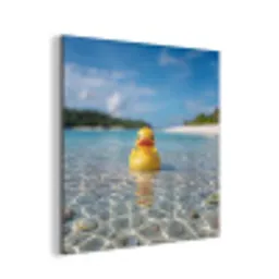 Tropisch - Badeend - geel aluminium wit klein -3d