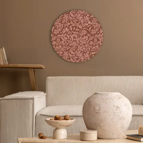 Bloemen - Print - Roze Akoestische PET Vilt - Rond klein 838 -sfeer1