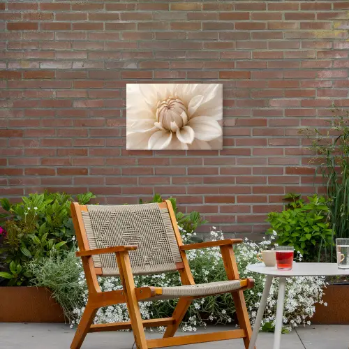 Bloem - Dahlia - Wit Tuinposter op houten frame 2 cm dik klein -sfeer3