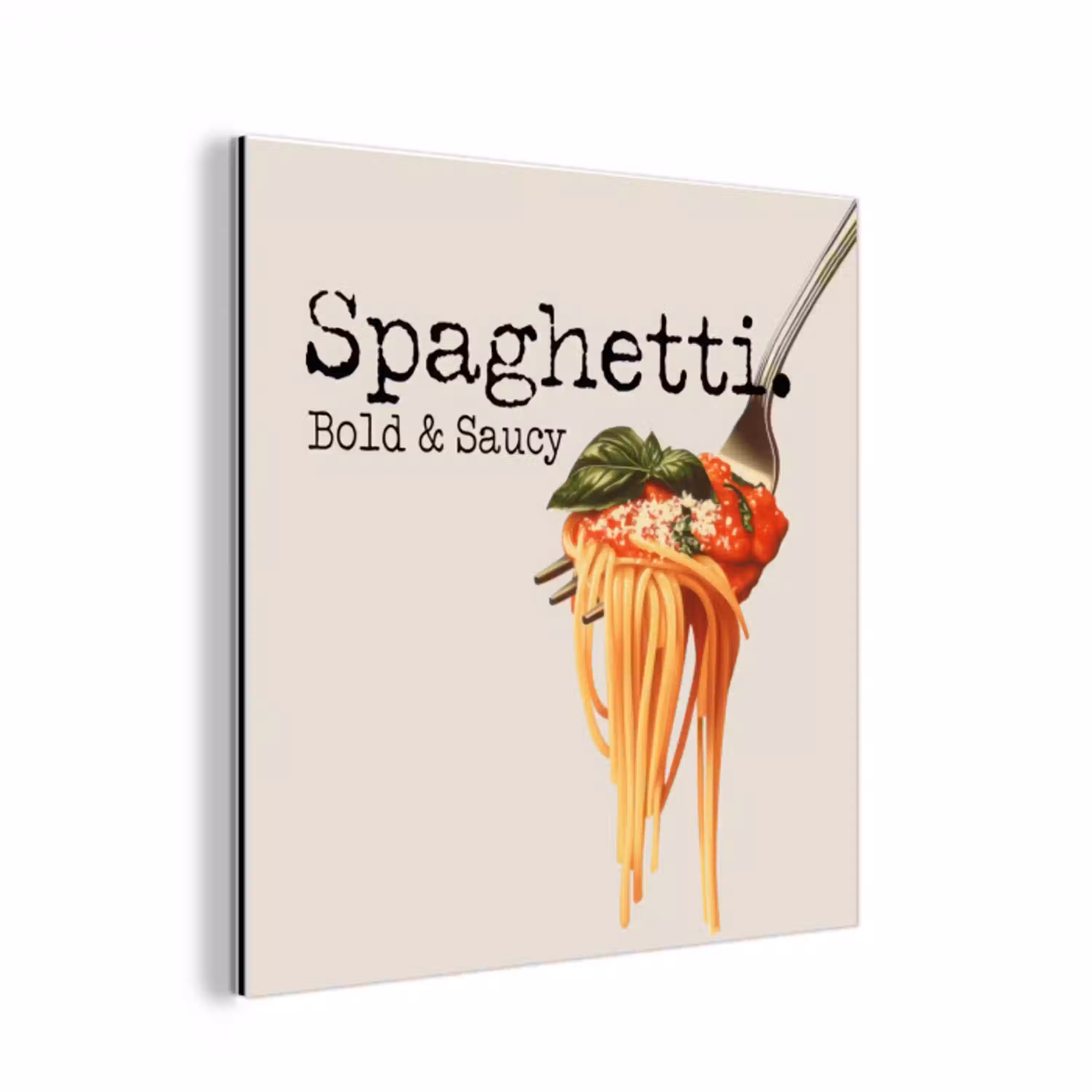 Spaghetti - tomatensaus - Parmezaanse kaas aluminium wit klein -3d