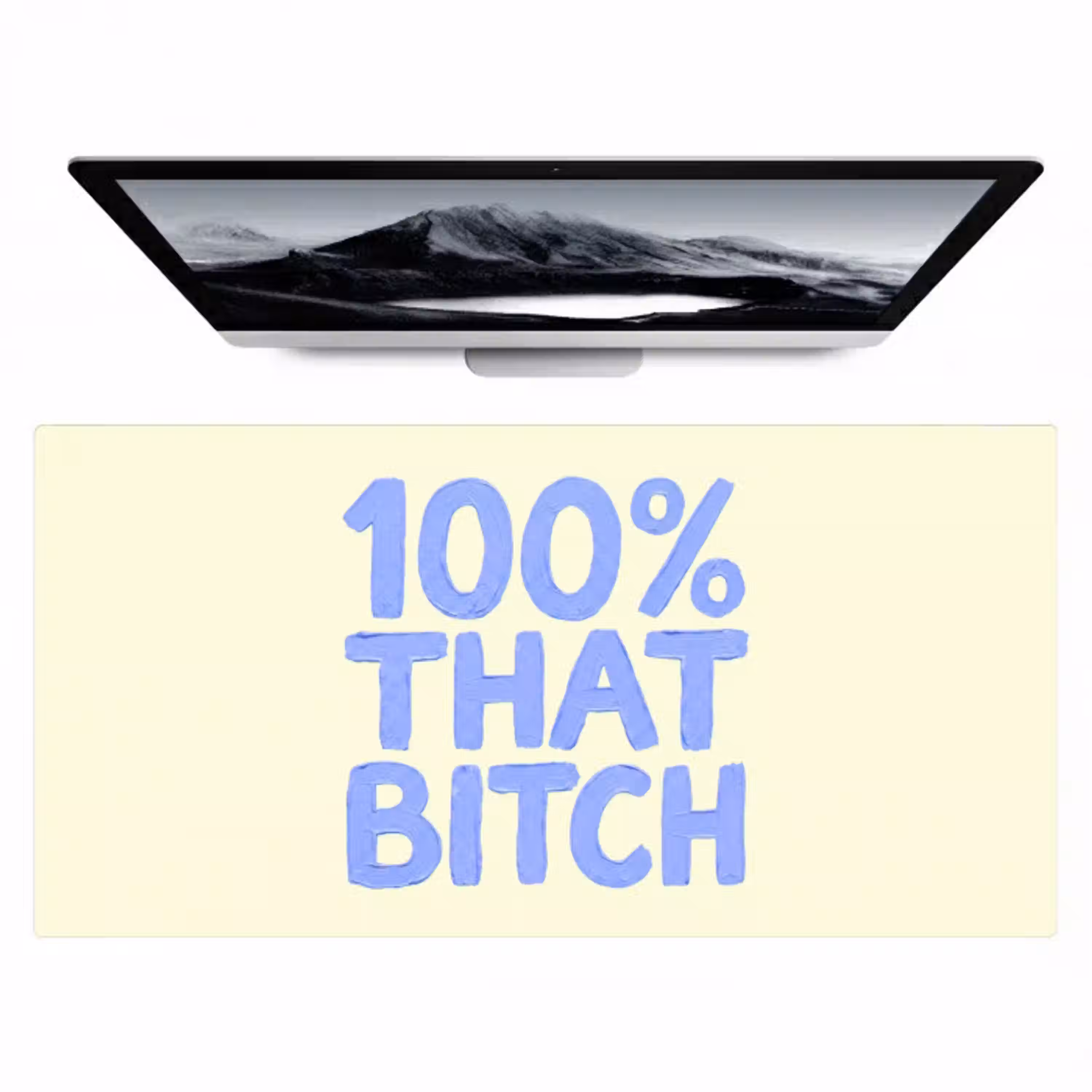 100% that bitch - Blauw - Wit Muismat XXL klein -zzz3d