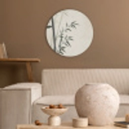 Japandi - Bamboe - Beige Akoestische PET Vilt - Rond klein -sfeer1