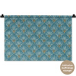 Symmetrisch - Patroon - Blauw Wandkleed katoen klein 269 -t3d_DE