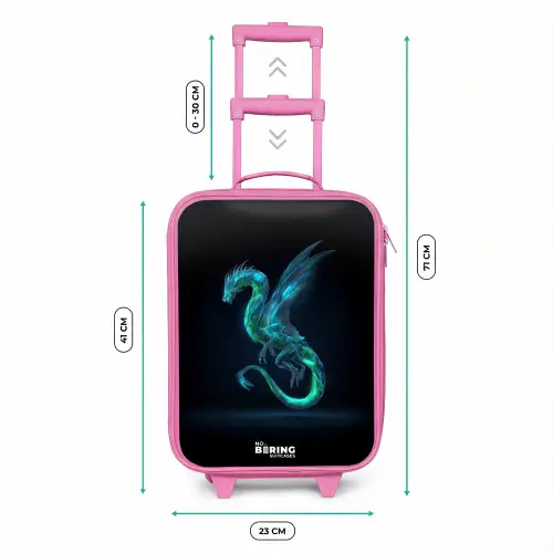 Legendarische cyberdraak Kinderkoffer - Roze klein -productfoto_formaten