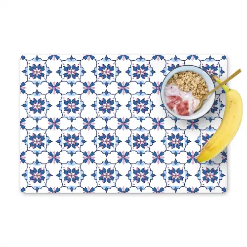 Modern - Patroon - Blauw - Roze Placemat vinyl groot 368 -zzzproduct_Kitchenyeah-website