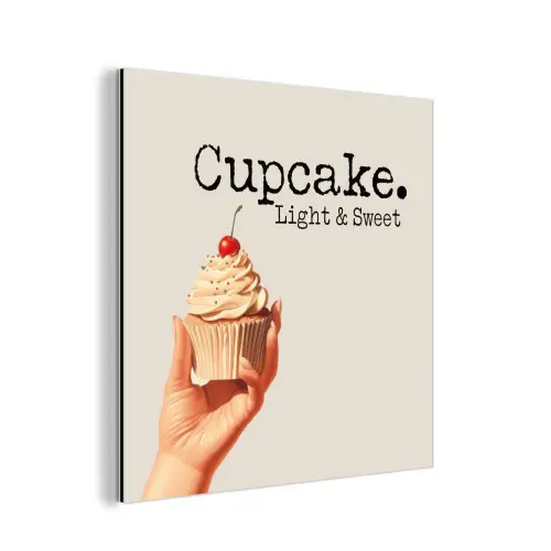 Cupcake - Zoet - Kers aluminium wit klein -3d