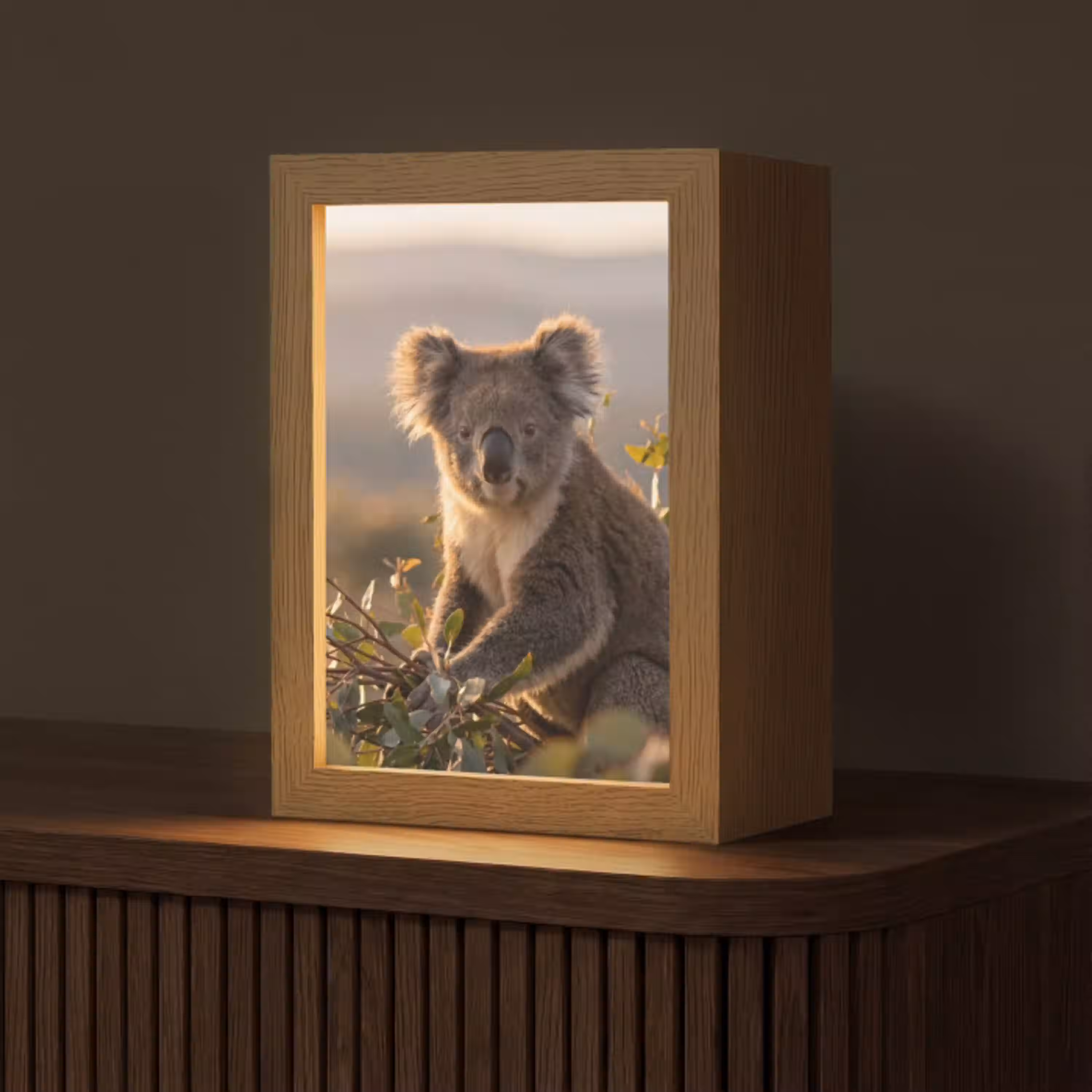 Koala - Bladeren - Ochtendlicht Light Box met kabel (Tafellamp) klein -z3d_website