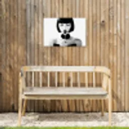 Vrouw - Lolly - Zwart - Wit Tuinposter op houten frame 2 cm dik klein -sfeer4