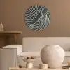 Lijnen - Patroon - Abstract - Wit Akoestische PET Vilt - Rond klein -sfeer1