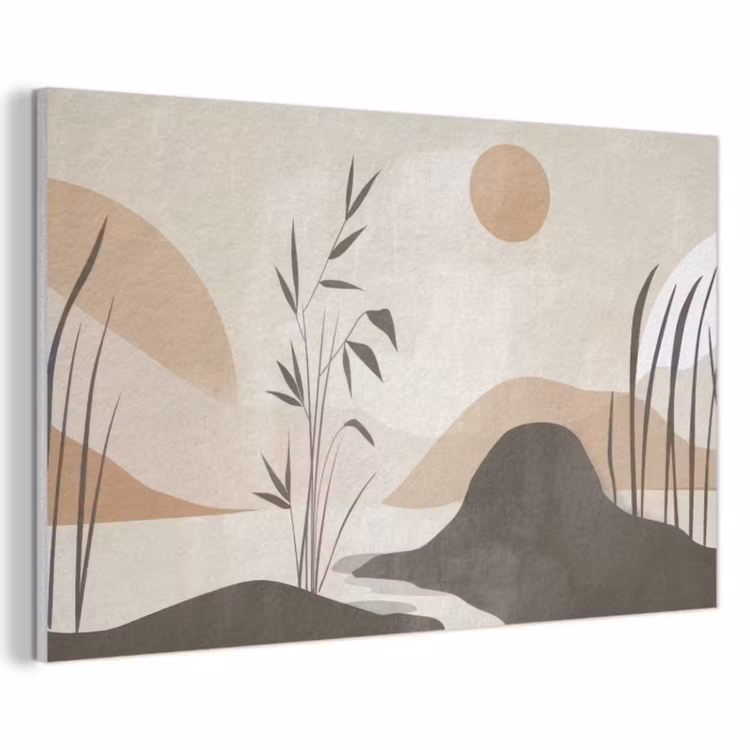 Akoestisch schilderij - Japandi - Landschap - Beige