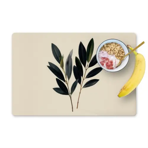 Ovaalvormige bladeren - Diep groen - Symmetrisch Placemat vinyl groot -zzzproduct_Kitchenyeah-website