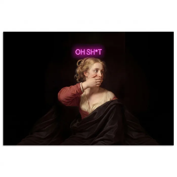 Quote - Neon - vrouw poster papier klein -3d
