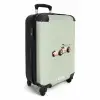Beige retro raceauto op groene stippen achtergrond NBS - Handbagage koffer - Kinderen Unisex middel -productfoto_3d