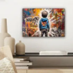 Graffiti - Jongen - Kleuren - Kunst - Street Art canvas 2cm klein -sfeer6