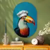 Toekan - Papegaai - Vogel - Koksmuts Wandcirkel Ovaal Glas middel -sfeer2