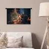 Kerstman - Haard - Donker Wandkleed katoen klein -sfeer4
