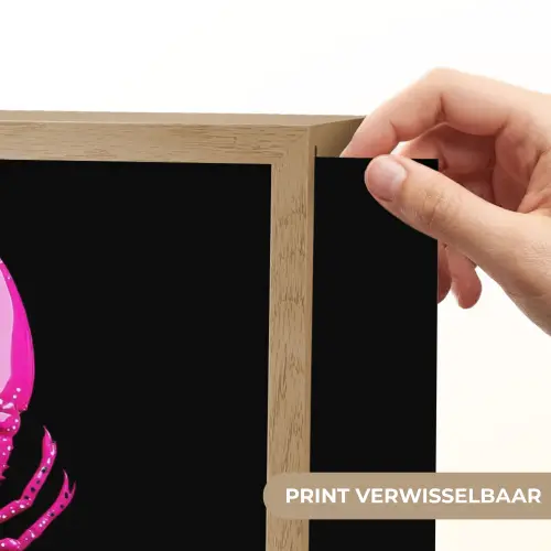 Kreeft - Felroze - Stippen - Opvallend Light Box met batterij (Wandlamp) middel -USP_websiteprintNL