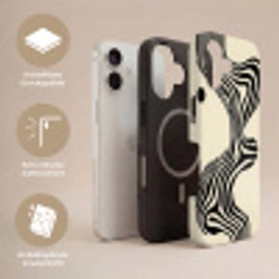 Beige - Lijnen - Golvend -  Abstract Toughcase MagSafe Apple iPhone 17 klein -USP_Lagen_DE