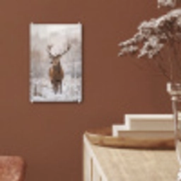 Edelhert - Bos - Sneeuw - Winter - Majestueus plexiglas 5mm klein -sfeer5