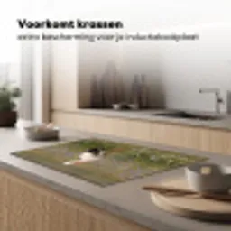 Ooienvaar - Bloemen - Weide - Kleurrijk Inductie beschermer vinyl 3mm klein -sfeer1