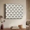 Polka - Stippen - Wit - Zwart Textielframe zwart klein 947 -sfeer3