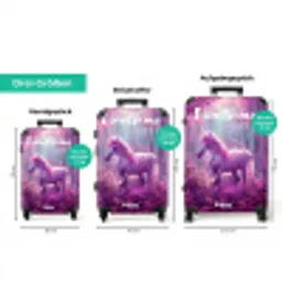 Eenhoorn Omringd door Paarse Natuur NBS - Handbagage koffer - Kinderen Unisex middel zzzzzzVergelijking_3DE