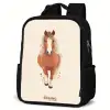 Bruin paard in gallop Rugzak - Zwart middel -schuin