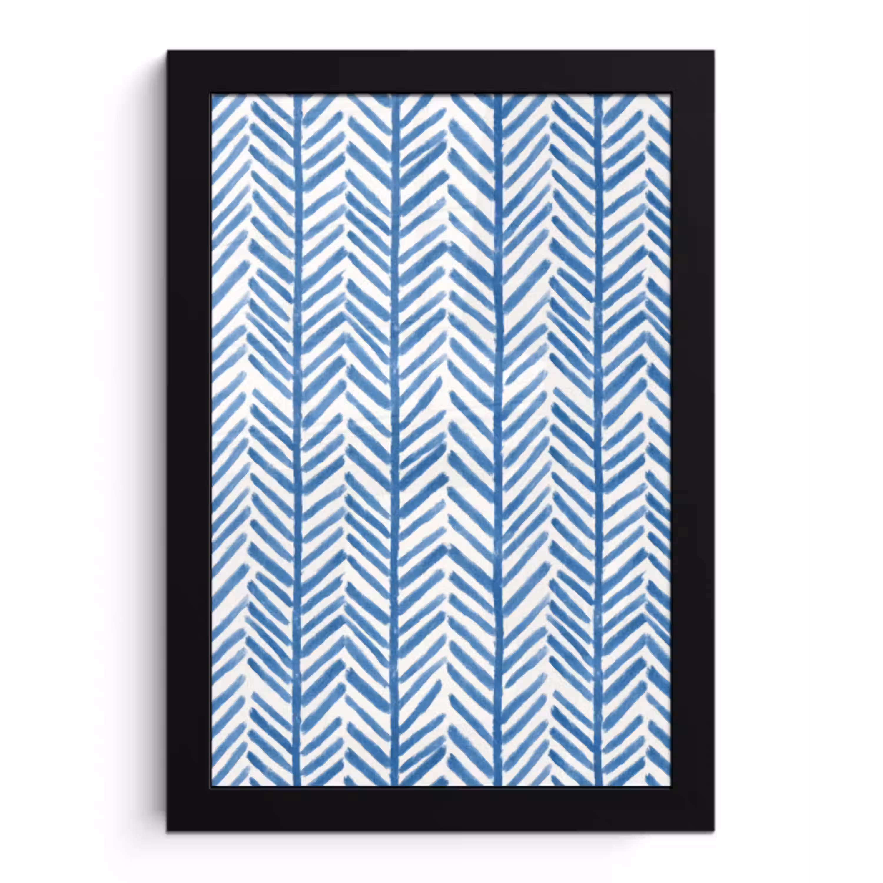 Patroon - Streep - Blauw fotolijst zwart zonder passe partout klein 224 -3d