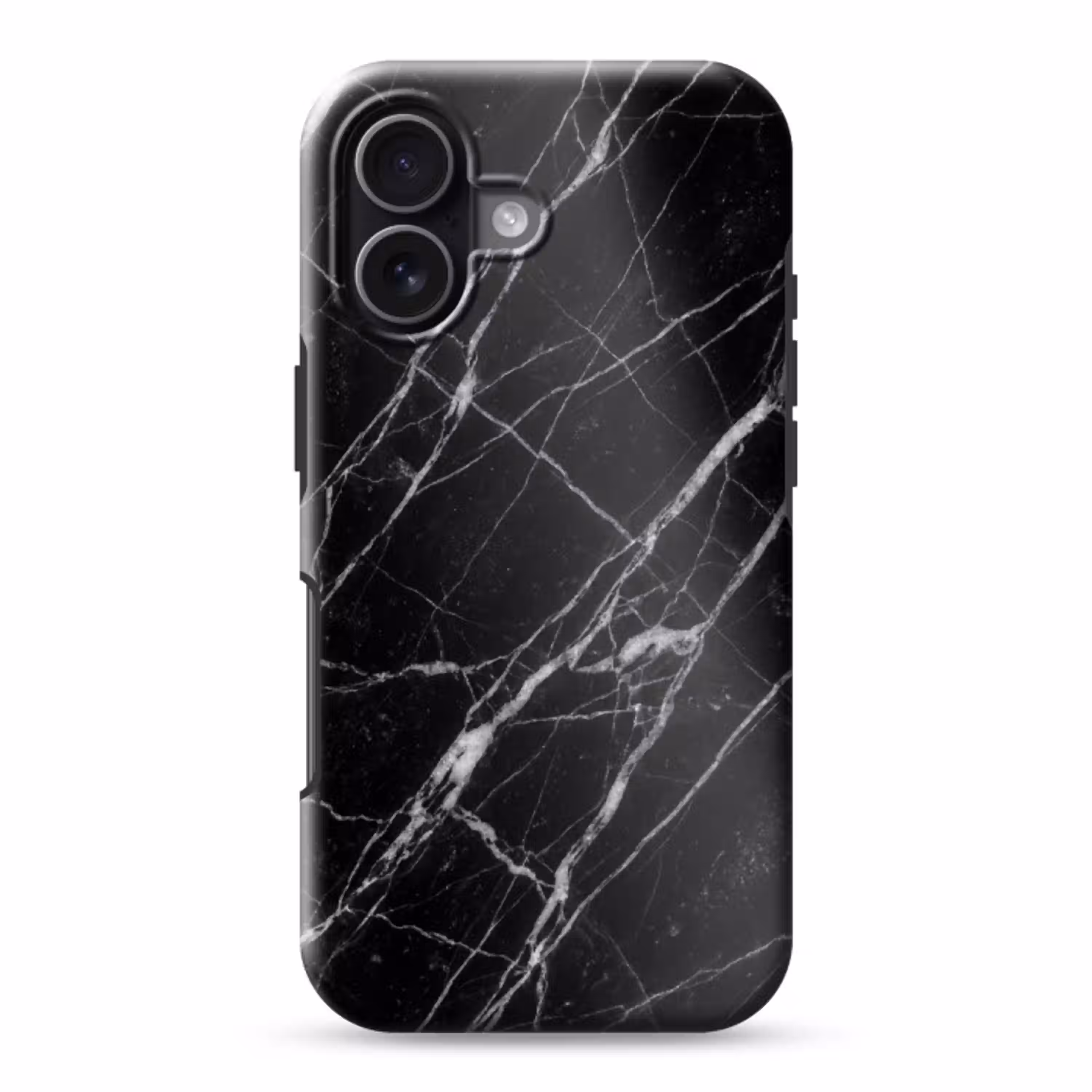 Marmer - Aders - Abstract - Zwart Toughcase MagSafe Apple iPhone 17 klein -3d