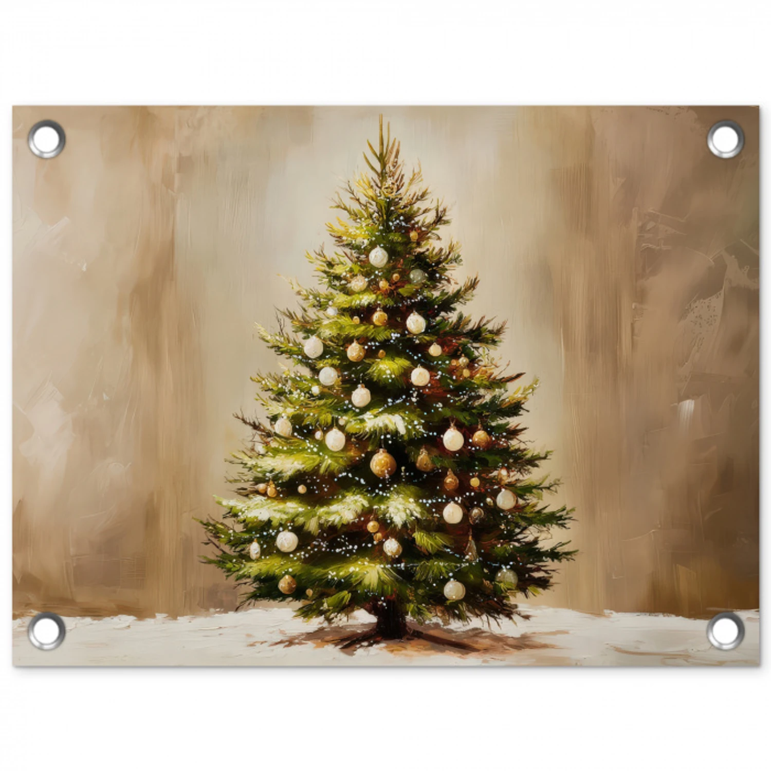 Kerst - Sfeer - Groen tuinposter los doek klein -3d