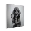 Poedel - Spiegel - Zwart - Wit aluminium wit klein -3d