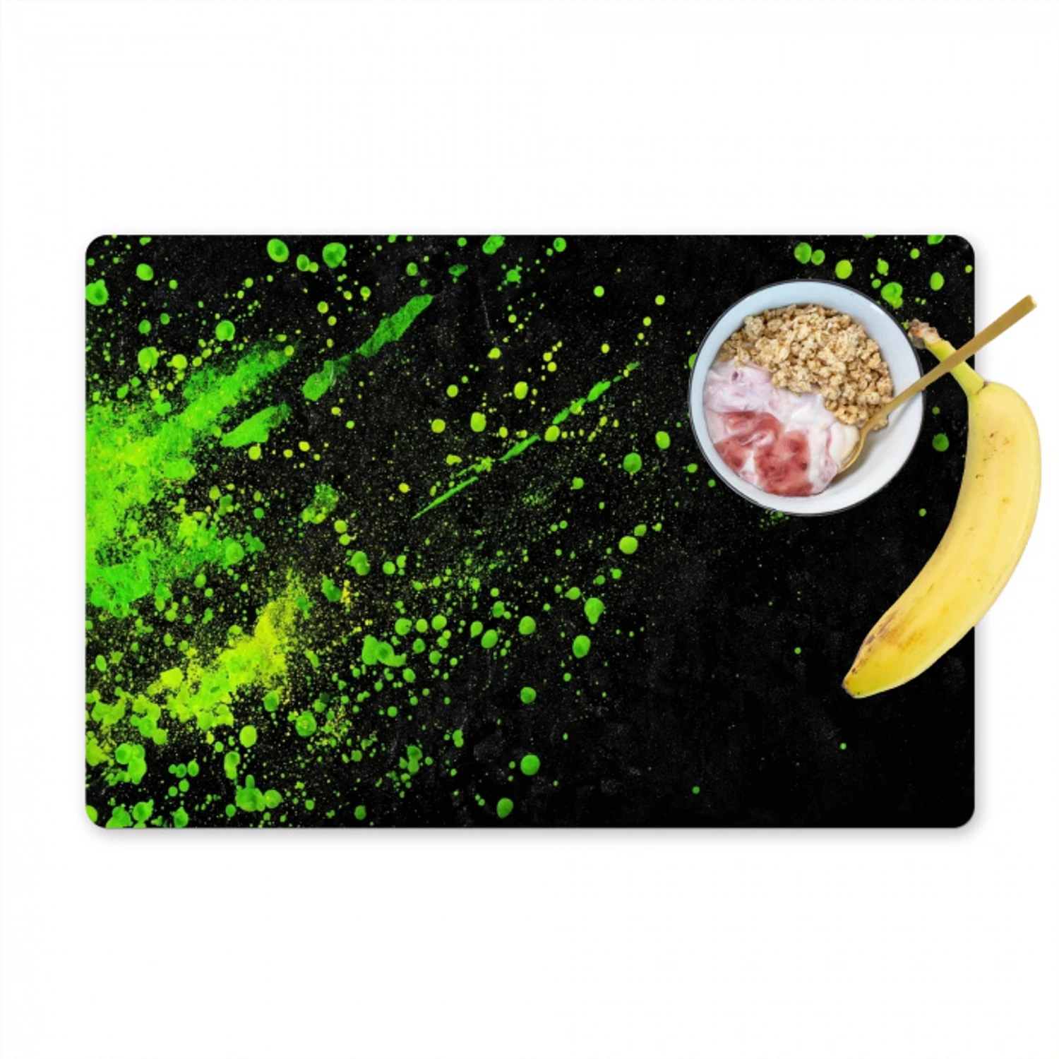 Gaming - Spetters - Groen - Chaotisch - Groen Placemat vinyl groot -zzzproduct_Kitchenyeah-website