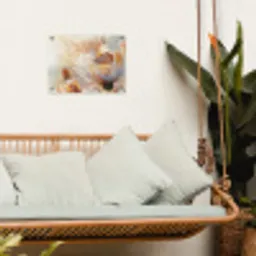 Vlinder - Bloem - Oranje tuinposter los doek klein -sfeer7