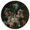 Stilleven met bloemen - Schilderij van Cornelia van der Mijn Wandcirkel kunststof plaat 5mm dik klein -3d