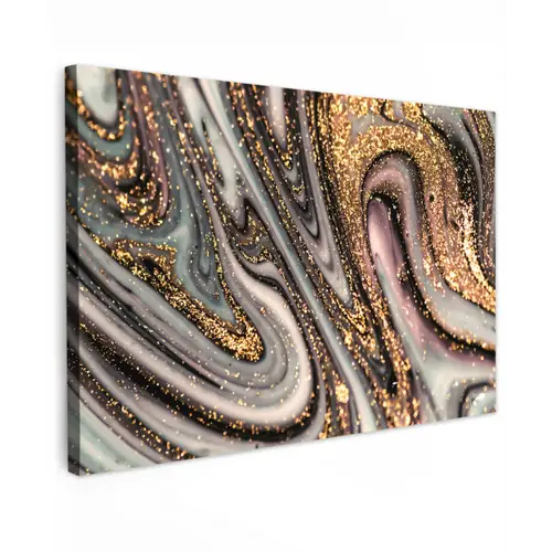 Marmerlook - Goud - Glitter - Luxe - Marmer - Wit canvas 2cm klein -z3d