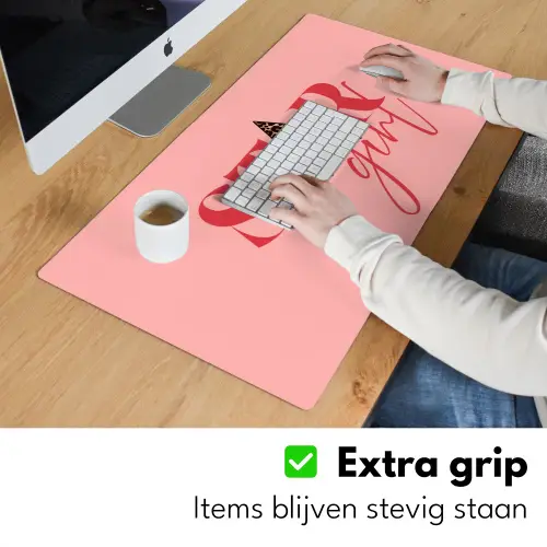 Star girl - Roze - Panter - Ster Muismat XXL klein -sfeer3