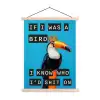 Vogel - Toekan - Blauw - Quotes textielposter latten blank klein -3d