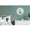 Staart - Dino - Minimalistisch - Blauw Wandcirkel aluminium klein -slaapkamer