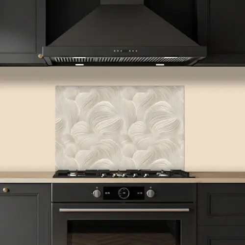 Lijnen - Waaier - Beige keuken achterwand spatscherm klein 900 -sfeer1