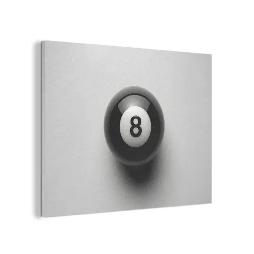 Biljartbal - Getal - Acht - Wit PET vilt klein -3d