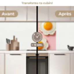 Eieren - Bloem - Roze keuken achterwand 2 middel -voor-na2_FR