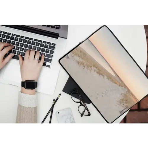 Kustlijn - Horizon - Hek laptophoes neopreen klein -bureau