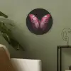 Vlinder - Fuchsia - Grafisch Akoestische PET Vilt - Rond klein -sfeer2