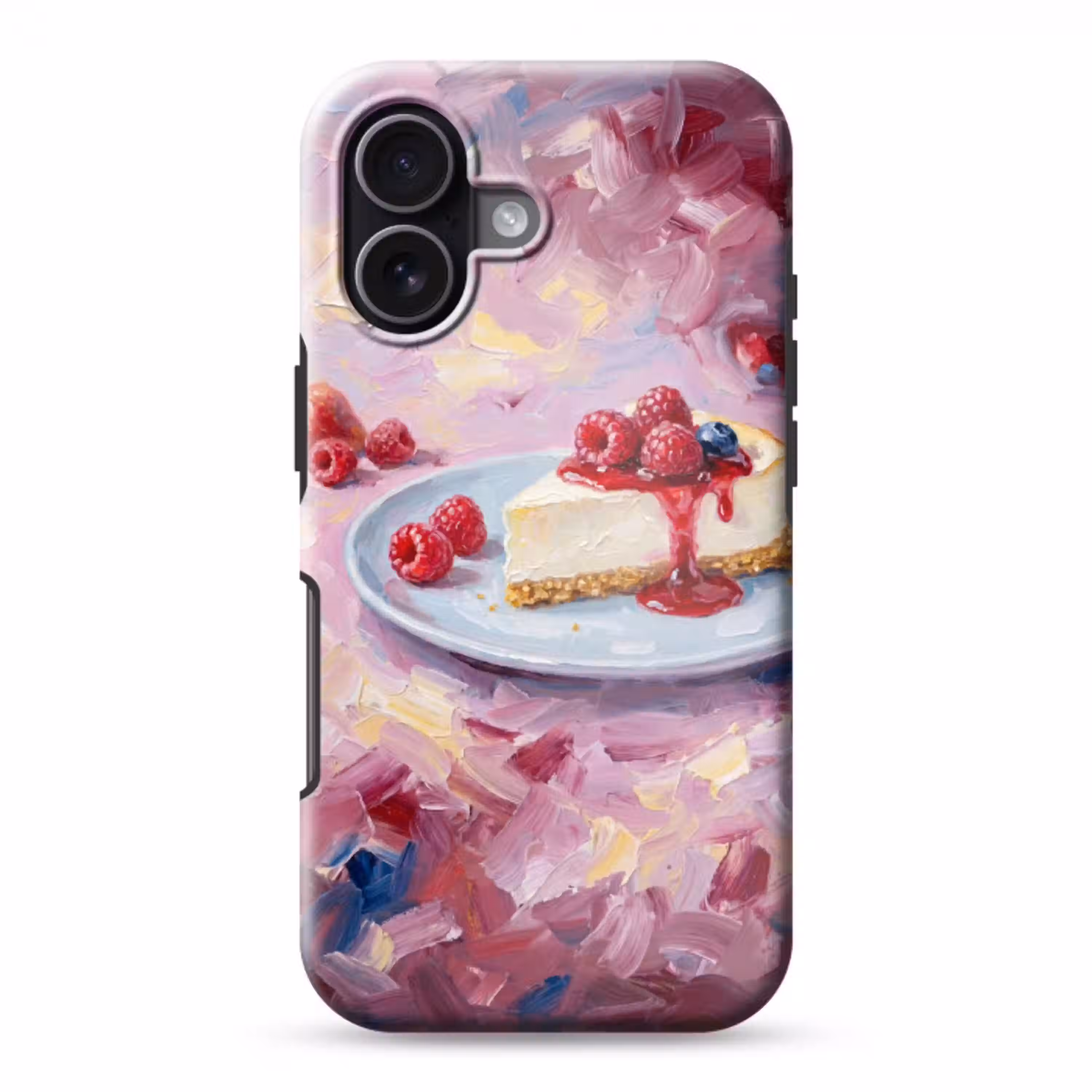 Eten - Cheesecake - Bessen - Abstract - Roze Toughcase MagSafe Apple iPhone 17 klein -3d