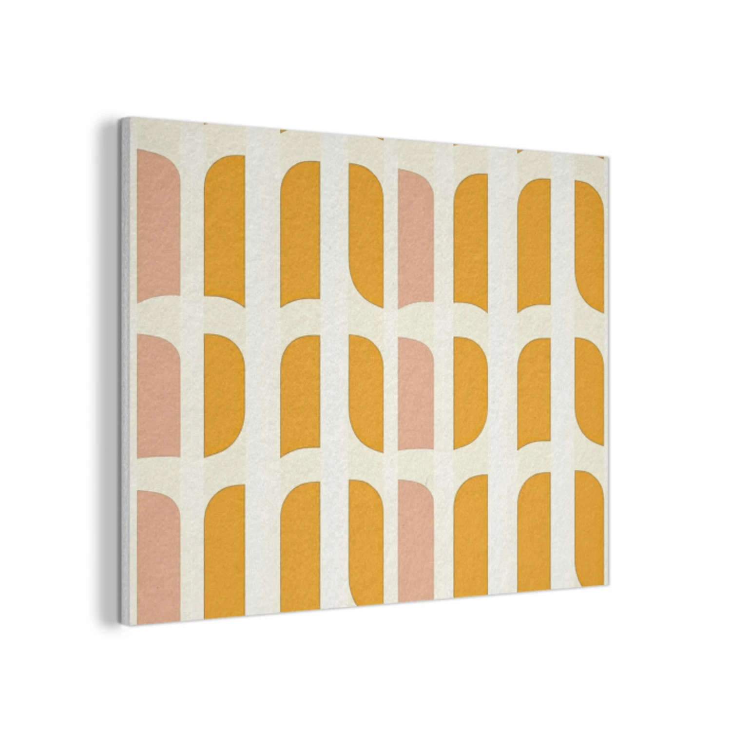 Geometrisch - Patroon - Geel - Roze PET vilt klein 837 -3d