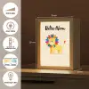Leeuw - Kleurrijke manen - Beige Light Box met kabel (Kinderlampje) klein -USP_FR
