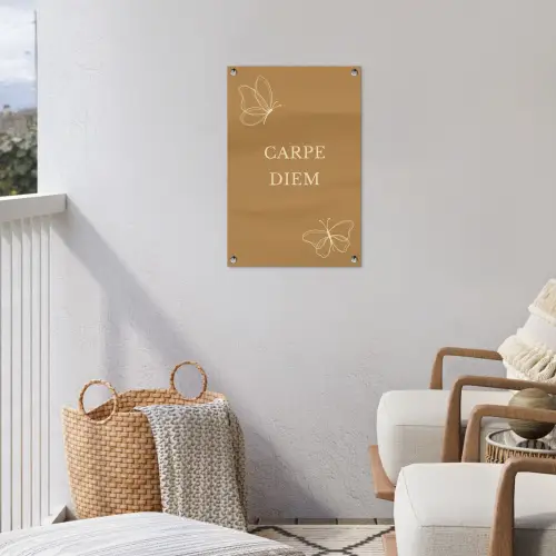 Carpe Diem met Vlinder tuinposter los doek klein -sfeer8